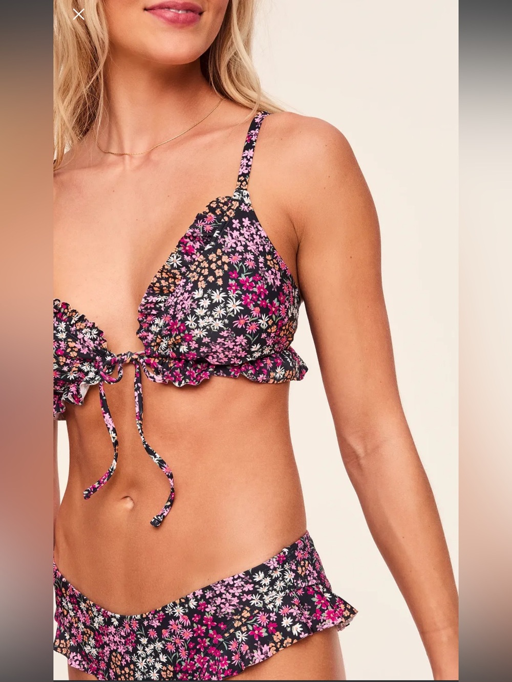 Adore Me Tiffany Floral Ruffle Tie-Front Bikini - Picture 3 of 9